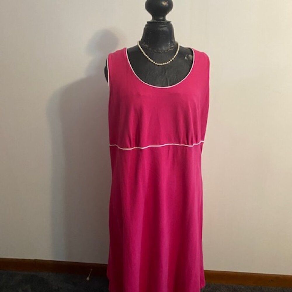 Land's End Pink/White sleeveless dress, size 1X